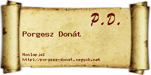 Porgesz Donát névjegykártya